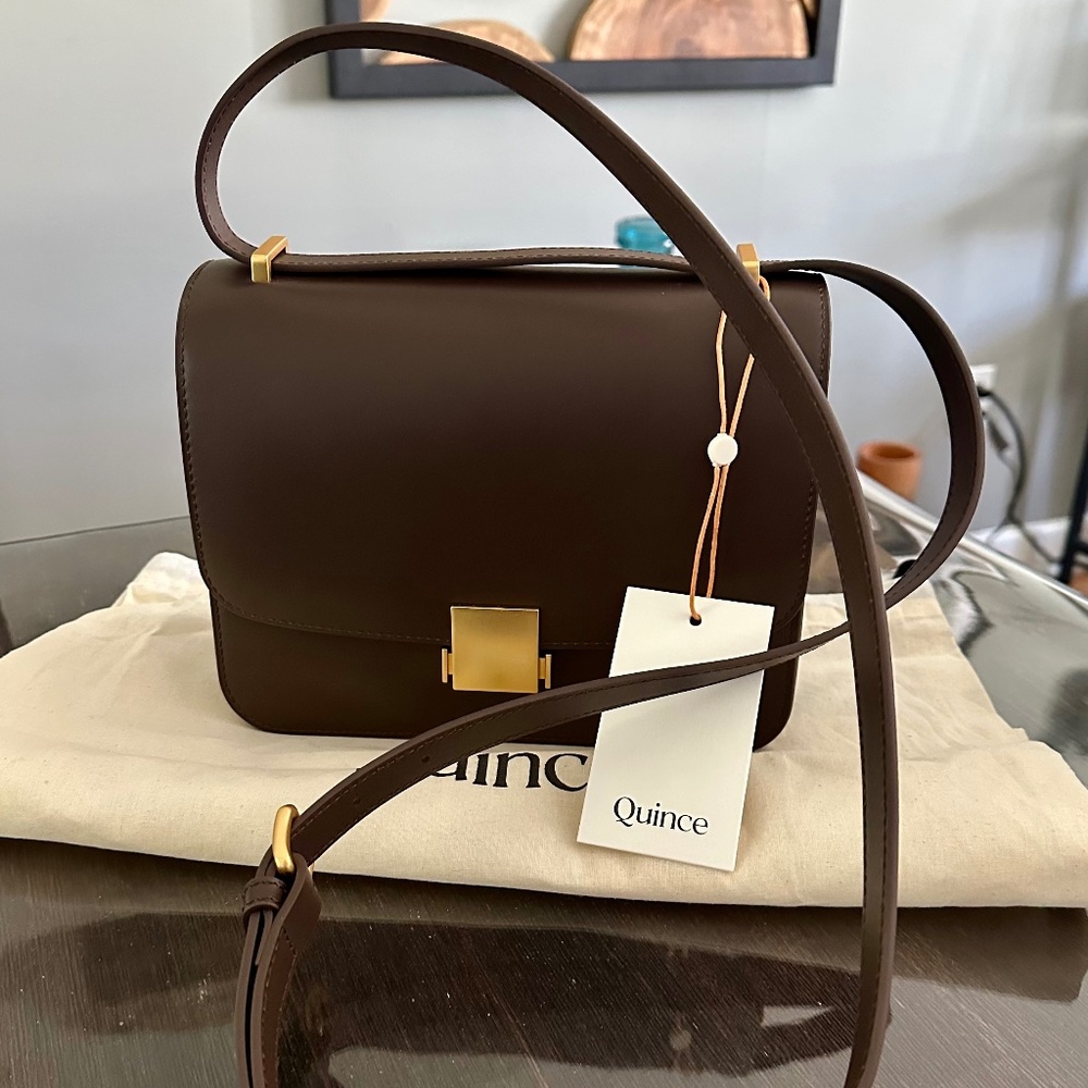 Quince Italian Leather Box Shoulder Bag BNWT!